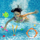 Pool Toys for Kids, Toddler Pool Games with Toy Fish Rings (4 Pcs), Diving Sticks (4 Pcs), Toy Fish (3 Pcs), Pool Toy Plants (3 Pcs) & Pool Gems (12 Pcs), Swimming/ Diving Toys
