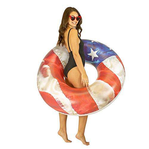 Poolcandy Stars & Stripes Pool Tube 48" - American Flag Swim Ring