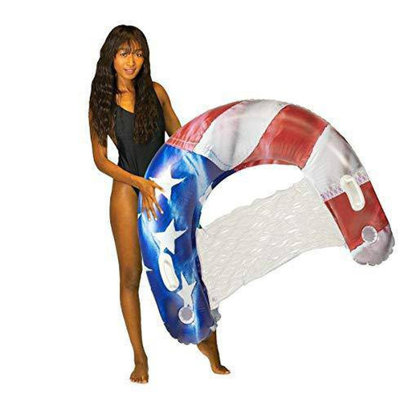 Poolcandy Sun Chair Inflatable Pool Lounger Stars & Stripes US Flag