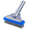 Pooline 5" Pool Brush with 5" Aluminum Back and Handle- Stainless Steel Bristles - Blue Brush Body