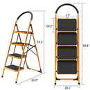 Portable 4 Step Ladder Folding Steel Work Platform Stool Heavy Duty 330lb Load Swimmingpool Step Ladder Telescoping Ladder Pool ladders for Above Ground Pools Above Ground Pool Ladder Pool Ladder
