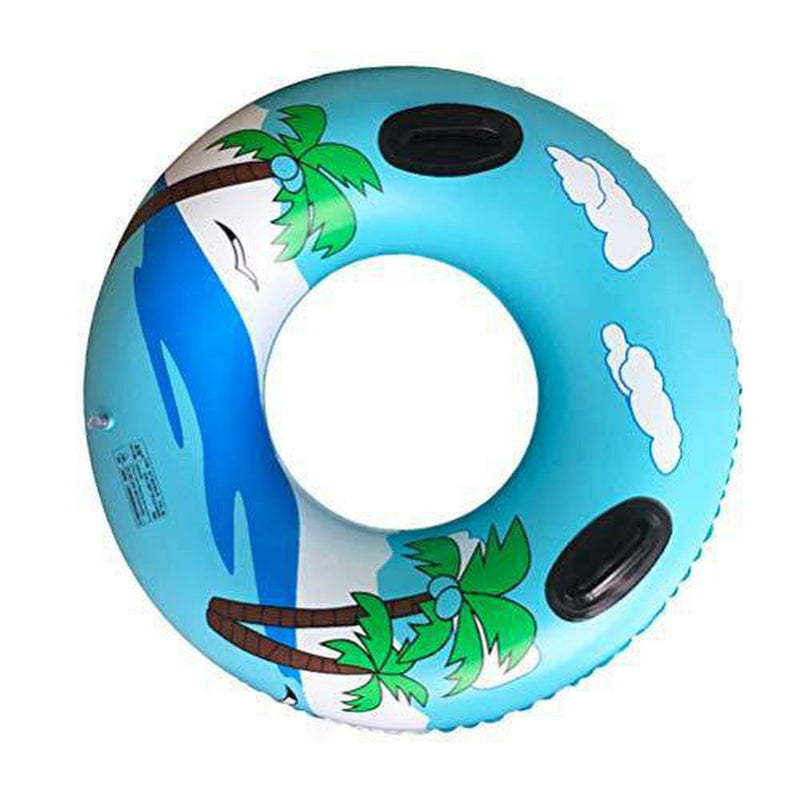 PRETYZOOM 1 Pc Swimming Ring Practical Printed Coconut Double Handles Gradient Rainbow Rings Sports Accessory Swim Rings for Woman Man