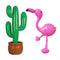 PRETYZOOM Inflatable Flamingo Cactus Toys Summer Beach PVC Toys for Luau Hawaiian Party 2pcs