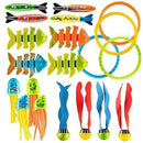Prextex 24 Piece Diving Toy Set Summer Fun Underwater Sinking Swimming Pool Toy for Kids