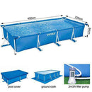 Princess Metal Frame Steel Tube Rectangular Square Swimming Pool Set Pipe Rack Pond Large Bracket Above Ground Filter Summer Play Pool,450cm Pool Full Set