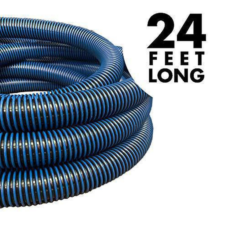 Puri Tech 1.25 Inch Diameter x 24' Feet Long Vacuum Hose for Above Ground Swimming Pools with Thick Crown for Wear Resistance Protected from UV & Chemicals