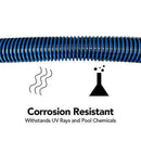 Puri Tech 1.25 Inch Diameter x 36' Feet Long Vacuum Hose for Above Ground Swimming Pools with Thick Crown for Wear Resistance Protected from UV & Chemicals
