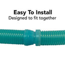 Puri Tech 9 Pack Universal Pool Cleaner Suction Hose 48 Inches Long Aqua Color for Kreepy Krauly, Baracuda G3/G4, Navigator, & More Universal Fit 4' Feet Long
