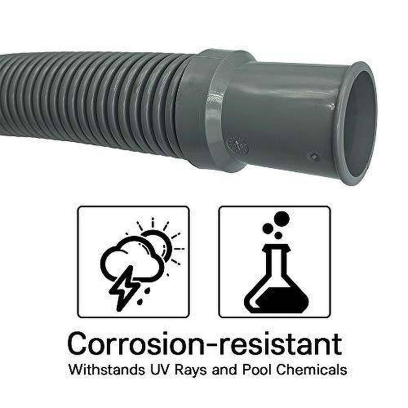 Puri Tech Heavy Duty Above Ground Pool Filter Connection Hose 2 Pack 1.25 Inch Valve x 3' Feet Corrosion Resistant Connects Skimmer to Pump on Concrete Pools or Filter to Return on Above Ground Pool