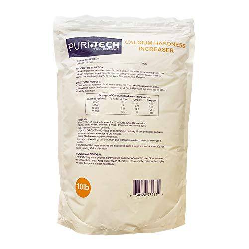 Puri Tech Pool Chemicals 10 lb Calcium Hardness Increaser Plus for Swimming Pools & Spas Increases Calcium Hardness Levels Prevents Staining on Surfaces