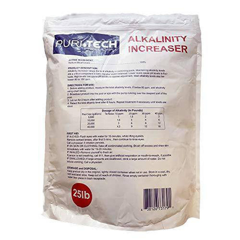 Puri Tech Pool Chemicals 25 lb Total Alkalinity Increaser Plus for Swimming Pool Water Increases Total Alkalinity Prevents Water from Cloudiness or Scaling