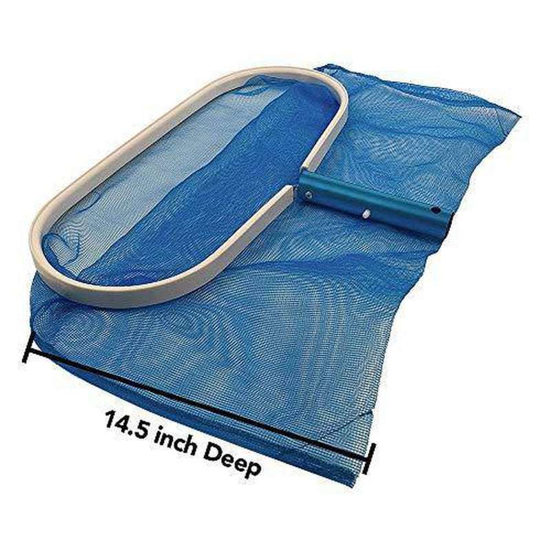 Puri Tech Premium Deep Leaf Rake with Heavy Duty Aluminum Frame & Deep Fine Net for Swimming Pools & Spas Fits Most Standard Poles Catches Small Debris