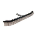 Puri Tech Premium Quality Curved 18 Inch Pool Cleaning Brush with Mixed Nylon & Stainless Steel Bristles & Aluminum Backing for Swimming Pools& Spas