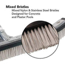Puri Tech Premium Quality Curved 18 Inch Pool Cleaning Brush with Mixed Nylon & Stainless Steel Bristles & Aluminum Backing for Swimming Pools& Spas