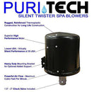 Puri Tech Silent Twister Outdoor Spa Blower 1hp 240v