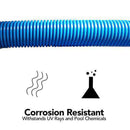 Puri Tech Universal Swimming Pool Cleaner Durable Hose 48 Long Blue Color 8 Pack Universal Fit Including Hayward Navigator, Pool Vac Ultra, AquaBug, Polaris ATV and More