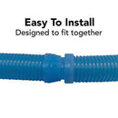 Puri Tech Universal Swimming Pool Cleaner Durable Hose 48 Long Blue Color 8 Pack Universal Fit Including Hayward Navigator, Pool Vac Ultra, AquaBug, Polaris ATV and More