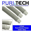 Puri Tech Universal Swimming Pool Cleaner Durable Hose 48 Long Grey Color 3 Pack Universal Fit Including Hayward Navigator, Pool Vac Ultra, AquaBug, Polaris ATV and More