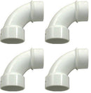 PVC Pipe Fitting, 90 Degree 2" Street Sweep Elbow 411-9120 - 4 Pack