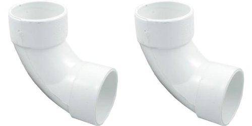 PVC Pipe Fitting, 90 Degree 2" Sweep Elbow 411-9130 - 2 Pack