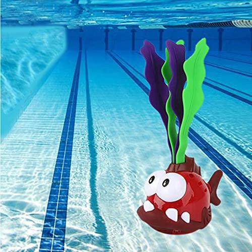 Qewrt Light up Diving Pool Toys Clownfish Seaweed Shape Diving Toys Luminous Underwater Kids Toy for Swimming Pool Party Game