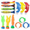 Qiajgha Swimming Pool Toys for Kids,Pool Dive Toys Sets -Underwater Swimming Toys,Floating Pool Toys for Baby Adult,Family Games Toy for Scuba-Diving Water Rings Seaweed Torpedo Bandits (Set G-13Pcs)