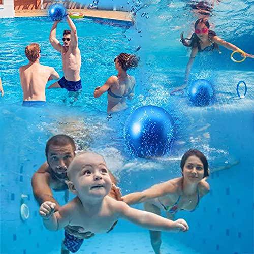 Qinday Swimming Pool Ball, Ball Game for Pool 9 Inch Inflatable Pool Ball with Hose Adapter for Under Water Game Passing, Buoying, Dribbling, Diving and Pool Game for Teens, Kids, or Adults