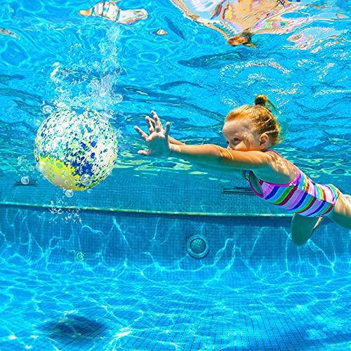 Qinday Swimming Pool Toys Ball, Underwater Game Swimming Accessories Pool Ball for Under Water Passing, Dribbling, Diving and Pool Games for Teens, Adults, Ball Fills with Water