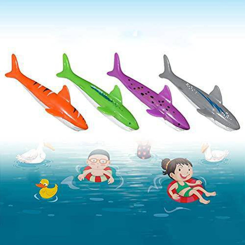 Qinhin Pool Diving Toys Set,Underwater Swimming Diving Toys Deluxe Set with Dive Rings,Dive Sticks, Dive Fish Ring,Dive Shark,Seaweed,Underwater Gems for Kids Teens Swimming Diving Training(A-17pcs)