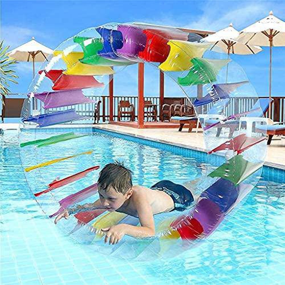Rainbow Water Wheel Toy,39 Inch Colorful Roller Children's Interactive