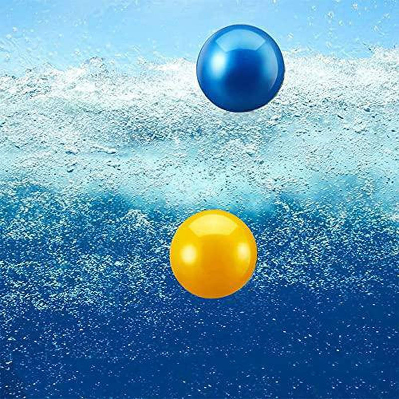 RealKing Swimming Pool Ball, Ball Game for Pool 9 Inch Inflatable Pool Ball with Hose Adapter for Under Water Game Buoying, Passing, Dribbling, Diving and Pool Game for Teen Adult (Yellow Style)