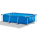 Rectangle Steel Frame Above Ground Swimming Pool Fast Setup and Durable Garden Backyard Lawn and Courtyard Light Blue 177 inx 86 in x 33 in