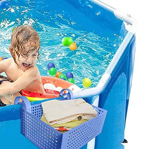 RSPD 1PC Large Capacity Swimming Pool Storage Basket Hanging Basket Sink Storage Rack Wall-Mounted Container Outdoor Beach Sports Accessories