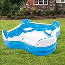 RSQJ Above Ground Inflatable Swimming Pool, Family Pool Lounge Chair, Baby Paddling Pool, Metal Frame Structure Pool Easy Set UpBlow Up Pool for Adults Kids