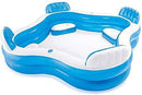 RSQJ Above Ground Inflatable Swimming Pool, Family Pool Lounge Chair, Baby Paddling Pool, Metal Frame Structure Pool Easy Set UpBlow Up Pool for Adults Kids