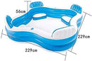 RSQJ Above Ground Inflatable Swimming Pool, Family Pool Lounge Chair, Baby Paddling Pool, Metal Frame Structure Pool Easy Set UpBlow Up Pool for Adults Kids