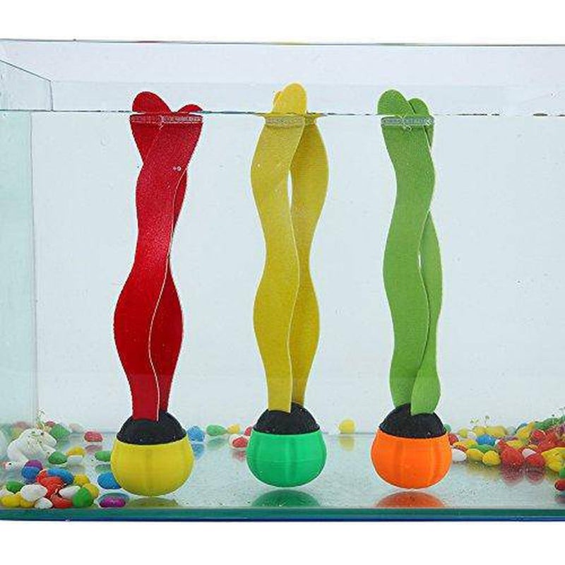 Ruiqas 3pcs Swimming Pool Toys Pool Diving Sea Plant Shape Diving Underwater Fun Sinking Summer Toys for Swimming Training