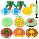 Sanmenxiadongjun Inflatable Cup Holder 9PCS Inflatable Drink Holder with Pump Hot Tub Floating Drinks Can Coasters Drink Holder Water Floating Holder for Swimming Pool or Beach Party