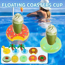 Sanmenxiadongjun Inflatable Cup Holder 9PCS Inflatable Drink Holder with Pump Hot Tub Floating Drinks Can Coasters Drink Holder Water Floating Holder for Swimming Pool or Beach Party