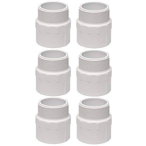 Schedule 40 PVC Fitting 1.5"" Male Adapter NPT Male x Socket 6 Pack