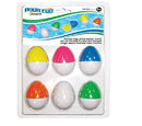 Set of 6 Vibrantly Colored Egg-Shaped Underwater Diving Swimming Pool Game Pieces 2.5"