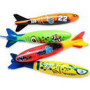 Skylety 4 Piece Dive Torpedo Bandits Pool Toys Underwater Diving Torpedo Bandits Water Games Training Gift Set for Boys Girls Ages 5 and Up