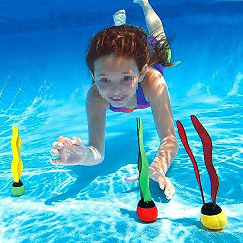 Soapow 3pcs Swimming Pool Toys Sea Plant Shape Diving Toys Underwater Fun for Swimming Training