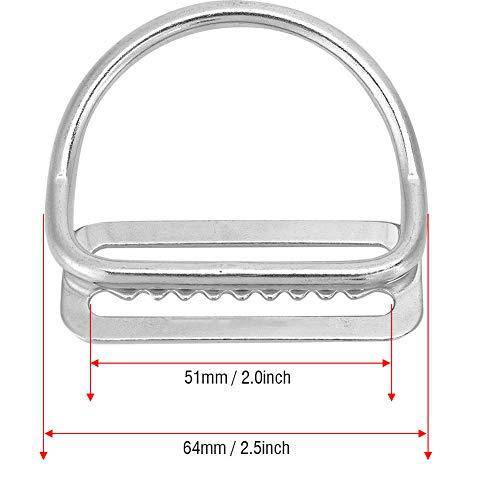 Soapow Diving Stainless Steel Weight Belt Keeper with D- Ring Weight Belt Keeper