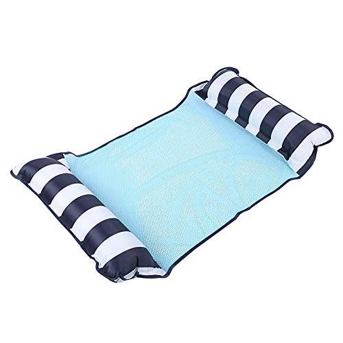 Soapow Foldable Dual-Purpose Floating Bed Water Deck Chair Sofa Hammock with Mesh Swimming Pool Supply