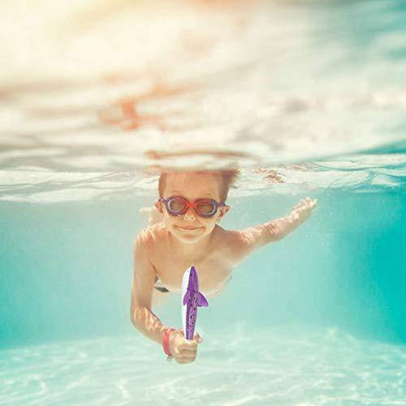 SOONHUA Children Diving Toy Sea Creatures Animal Simulation PVC Shark Model Toys, for with Swimming Pool Interactive Throwing Shark Torpedo Water Toy