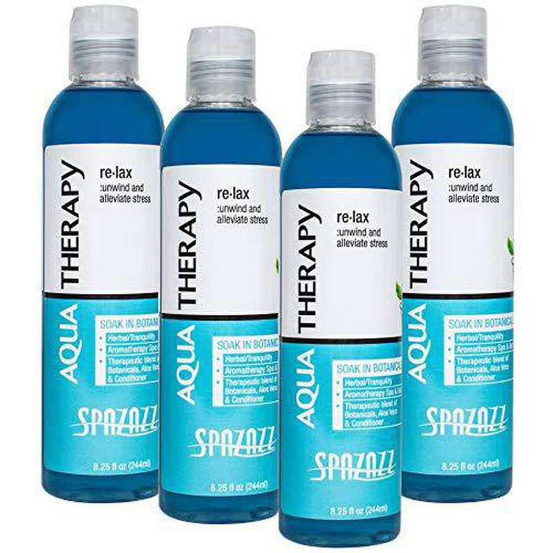 Spazazz Aqua Therapy re-lax Herbal Tranquility Elixir (8.25 oz) (4 Pack)