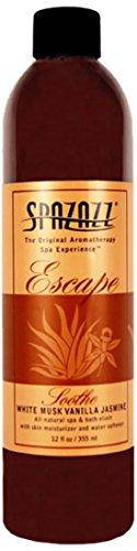 Spazazz SPZ-127 Escape Aromatherapy Elixir Bottle, 12-Ounce, White Musk Jasmine Vanilla Soothe