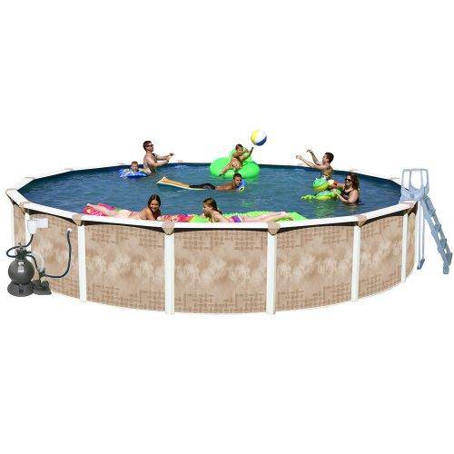 Splash Pools Round Deluxe Pool Package, 27-Feet by 52-Inch
