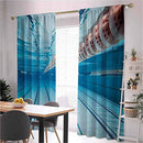 Sports Energy-Saving and Noise-reducing, Swimming Pool Underwater View Relaxing Exercise Hobby Leisure Activity Theme Picture, Soundproof Shade W42 x L63 Inch Sky Blue